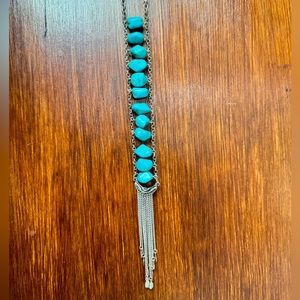 Turquoise silver western chain necklace by idyllwind jewelry